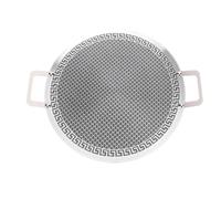 ASHATA Barbecue Gril Poêle Portable, Acier Inoxydable Durable (38cm) | antiadhésive, Polyvalent pour les cuisinières électriques, Idéal pour les barbecues en plein air, Grand espace de cuisson