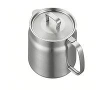 ASHATA Bidon de Stockage D'huile de 1,5 L, fabriqué en Acier Inoxydable 304, avec Passoire Polyvalente à Mailles Fines, pour une Utilisation en Cuisine (Poncé)