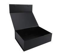 ASHATA Boîte à Rabat Magnétique Robuste, Attrait Universel pour Divers événements, Papier 10,24x7,48x3,15 Pouces (BLACK)