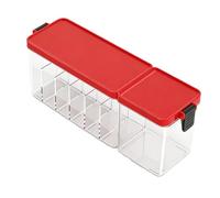 ASHATA Boîte de Rangement de Câbles en Plastique avec Couvercle, Prévention de la Poussière pour Cordons de Chargeur et Petits Objets 13,19x4,21x3,54 Pouces (Rouge)