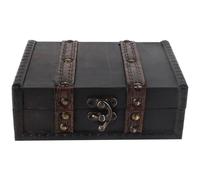 ASHATA Boîte de Rangement en Bois Vintage, Boîte de Présentation pour Organisateur de Bijoux avec Serrure, Ornements de Bureau pour Boucles d'oreilles, Colliers, Bracelets, Surface Lisse, Bois