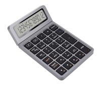 ASHATA Calculatrice à Clavier Numérique sans Fil 2,4 G |Pavé Numérique Bluetooth avec écran LCD pour Ordinateur Portable (Gris foncé)