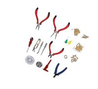 ASHATA Ensemble d'outils de Fabrication de Bijoux, Pince à Bec Plat, Accessoires Faits à la Main avec Sac de Rangement, Kit de Réparation de Bijoux pour Débutant avec Pince à Bec Rond, Perles, Fil et