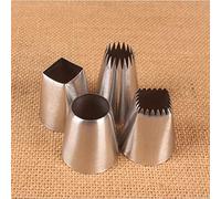 ASHATA Jeu de Douilles de Tuyauterie en Acier Inoxydable, 4 Embouts de Décoration de Gâteaux avec Buse de Glaçage, Outils de Décoration de Gâteaux DIY pour la Pâtisserie (Couleur assortie)