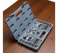 ASHATA Jeu de Tarauds et Filières M3-M12, Outils de Filetage de qualité Supérieure pour Bricolage et Usage Professionnel, Ensemble de 34 Pièces, Construction Traitée Thermiquement