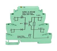 ASHATA Module de Relais PLC Isolant de Coupleur Photoélectrique de Sortie 3VDC Entrée 48VDC, Relais sur Rail DIN Ultra Fin de 6,2 Mm avec Indicateur LED, Optocoupleur de Commutation Haute Fréquence