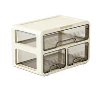 ASHATA Organisateur de Maquillage à 3 Tiroirs, Support Polyvalent en Plastique pour Soins de la Peau, pour Salle de Bain et vanité (Blanc crème)
