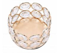 ASHATA Photophore Robuste en Cristal avec Design Intemporel pour Pendaison de Crémaillère et Dîners 2 Unités (Gold)