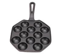 ASHATA Poêle Takoyaki Poulpe 12 Trous en Fonte Antiadhésive pour Mini Collations à la Maison 6,5x10,8 Pouces