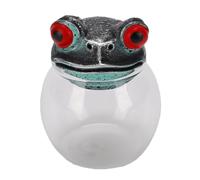 ASHATA Pot D’apothicaire de Grenouille en Verre Vintage fabriqué à la Main avec Couvercle pour les Condiments et le Stockage du thé, Décor de Cuisine Amusant, Cadeau Parfait