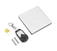 ASHATA Smart Touch Light Switch, 1 Way Verre Trempé Panneau Applique Murale Smart Touch Switch avec Télécommande sans Fil(Blanc)
