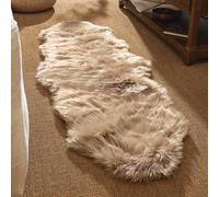 Ashler Tapis en Fausse Fourrure rectangulaire à Poils Longs, Peau de Mouton Ultra Douce, 61 x 183 cm, Lavable en Machine, décoration de Chambre, Chambre d'enfant, Salon, Beige