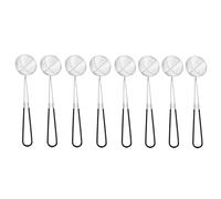 Ashuxxn Lot de 8 Acier Inoxydable Spider Passoire Pot Ecumoire Inox avec Poignée Longue Écumoire avec Silicone Poignée Cuillère à Passoire Écumoire à Mailles Fines avec Poignée Longue (Noir)