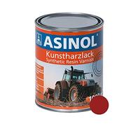 ASINOL Rouge carmin 1000 ml - RAL 3002 : vernis résine haute brillance, 3.7 m²/l, résistant aux UV, intérieur/extérieur