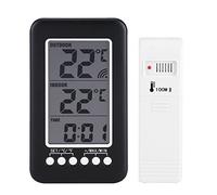 Asixx Thermomètre Sans Fil Intérieur/Extérieur Avec Écran LCD, Capteur Extérieur, Horloge Digital Pour Maison, Cuisine, Bureau