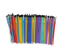 Asixxsix 100 Pinceaux pour Enfants, 20 de Chacun en 5 Couleurs, Manche en Plastique, Ensemble de Pinceaux en Nylon pour Peinture Corporelle Acrylique à L'aquarelle, avec Une Longueur (16 cm)