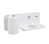 Asixxsix Appliques Murales à LED, Lampe de Lecture Murale Chevet avec Chargeur sans Fil 5 V et Port Charge USB, Bouton Commande, Applique Rotative Réglable pour Chambre Coucher pour(Blanc Gauche)