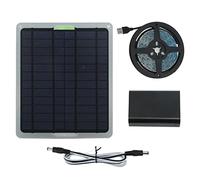Asixxsix Bande Lumineuse de Culture de Plantes Solaires, 20 W 5 V à Spectre Complet LED avec Boîtier de Protection de Batterie IP65 Lampe de Culture de Plantes étanche pour Serre