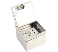 Asixxsix Boîte de Prise de Courant Encastrée avec Couvercle en Acier Inoxydable étanche AC250V avec Prise 10A et 16A Prise de Courant Universelle au Sol avec Boîte de Jonction pour Bureau