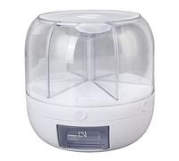 Asixxsix Boîte de Stockage de céréales rotative, 13.2lb, 6 Compartiments, Distributeur de Riz en PP Transparent, Distributeur d'aliments secs pour Petits Grains, Haricots, Riz, orge, Millet