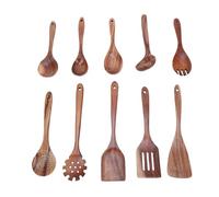 Asixxsix Cuillères en Bois pour la Cuisine, Spatules et Cuillères en Bois, Ensembles D'ustensiles de Cuisine pour la, Faciles à Nettoyer, Cadeaux de Pendaison de Crémaillère,