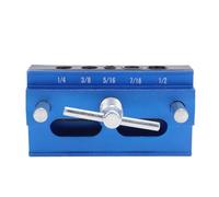 Asixxsix Kit de Gabarit de Chevilles à Centrage Automatique, Réglage Flexible de 0,4 à 2 Pouces, Guide de Perçage Précis pour Trous Droits, Ensemble de Menuisier à Biscuits avec 6 Bagues pour