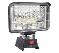 Asixxsix Lampe de Travail LED sans Fil, 50 W 5 400 Lm 6 000 K, Alimentée par Batterie, avec 2 Ports de Charge USB et Protection Basse Tension, pour Atelier, Garage, Camping en Plein Air