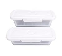 Asixxsix Lot de 2 Bols à Pâte avec Couvercle, 2 Tailles, Shaker Réutilisable Anti-fuite en PP avec Plateau à Panure, pour Poisson Frit, Poulet Frit, Rondelles D'oignon, Ailes