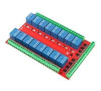 Asixxsix Module Relais 16 Canaux, DC 5V 12V 24V, Charge 10A 30V, | Carte d\'interface de relais, anti-interférence, déclencheur de niveau haut et bas, automatisation de la sécurité