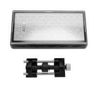 Asixxsix Pierre à Aiguiser Diamant Double Face et Guide D'affûtage, Guide D'affûtage Polyvalent avec Base Antidérapante et D'angle pour Ciseaux, Rabots et Ustensiles de Cuisine