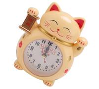 Asixxsix Réveil pour Enfants, Chronométrage Précis, Réveil Chat Porte-Bonheur, Horloge de Chat de Dessin animé Mignon avec Sonnerie Claire et Nette pour la Maison, Le Bureau, l'école, la Chambre à