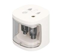 Asixxsix Taille-crayons électrique, 2 trous, bords en acier inoxydable, idéal pour la vec bac à copeaux transparent. Taille-crayons automatique pour la maison et le bureau.