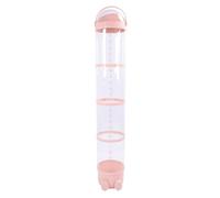Asixxsix Tube de rangement pour peluches Plastique Organisateur pour peluches Transparent et anti-poussière Seau de présentation pour jouets en peluche Avec couvercle et base (PINK)