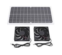 Asixxsix Ventilateur à énergie Solaire, Double Ventilateur d'extraction à Fort Flux d'air, 'Extraction Solaire pour Poulailler avec Panneau Monocristallin de 16 W et Filet de Protection pour Serre,