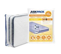 ASK Pack Housse Matelas Ancre-Zip 200x200cm 140µ - King | Imperméable, indéchirable, matériau ultra résistant, pour déménagement & stockage, tailles XS-XXL