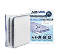 ASK Pack Housses de Protection pour Matelas avec Ancre Zip - Tailles XS à XXL Imperméable Ultra résistant à la déchirure Matériau 120µ - Idéal pour Les Le Stockage et Le Transport - 90 to 100x200 cm