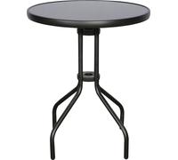 Aske Table basse pour balcon et terrasse, Ø60 cm, noir/noir.