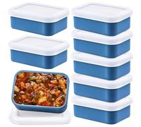 ASMIZ 8 Pièces Boîtes de Congélation en Silicone avec Couvercle 250 ml, Moules à Soupe 1 Tasse Réutilisables pour Conserver et Congeler Soupe, Sauce et Ragoût - 12 x 8,5 x 4,5 cm