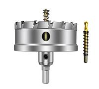 ASNOMY 90mm Scie à Cloche en carbure de tungstène, TCT Foret de scie trépan avec 2 forets pilote plaqués titane pour acier inoxydable, feuille, métal