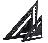 ASNOMY Equerre Menuisier Multifunctions 18cm et 30cm, Metal Aluminium Triangle Règle Équerre Trusquin Guide Raporteur Angle 45 90 Degres/Outillage Charpentier/Outil Traçage Guidage Menuiserie Bois