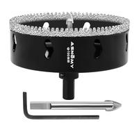 ASNOMY Scie Cloche Diamantée de 100 mm avec Mèche Pilote, Foret Trépan Diamanté Denté, Scie Cloche Diamant pour carrelage, Verre, porcelaine, pierre de granit
