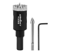 ASNOMY Scie Cloche Diamantée de 20 mm avec Mèche Pilote, Foret Trépan Diamanté Denté, Scie Cloche Diamant pour carrelage, Verre, porcelaine, pierre de granit