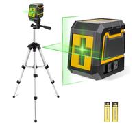 ASOBRIS Niveau Laser Chantier Autonivelant Lazer avec Trepied | Ligne croisée, laser vert, avec 2 piles AA, mode manuel. Idéal pour tableaux, décoration, carrelage intérieur & extérieur.