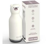 asobu Bestie Bear Bouteille d'eau avec joli personnage de collection, sans | 473,6 g, reste froid 24 heures, isolation sous vide à double paroi, acier inoxydable de qualité alimentaire, anti-fuite