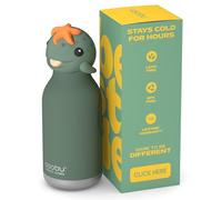 asobu Bestie Bouteille d'eau Tortue mignonne à collectionner, sans BPA | 473,6 g, reste froid 24 heures, isolation sous vide à double paroi, acier inoxydable de qualité alimentaire, anti-fuite