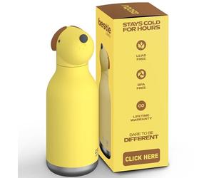 asobu Bestie Dog Bouteille isotherme en acier inoxydable pour enfants avec paille à rabat sans BPA 500 ml