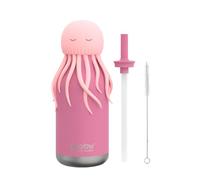 ASOBU Bestie Gourde isotherme en acier inoxydable pour enfant avec paille - 420 ml - Avec tête de méduse - Anti-fuite et sans BPA