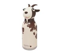 Asobu Bestie Gourde pour enfants avec paille - Bouteille isotherme en acier inoxydable 420 ml avec tête de chèvre - Anti-fuite et sans BPA