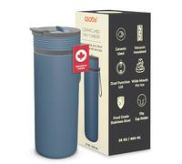 Asobu Bouteille d'eau isotherme de 591 ml avec doublure en céramique pour boissons chaudes et froides avec couvercle 2 en 1 - Bouteille de voyage durable avec couvercle anti-fuite, double paroi en