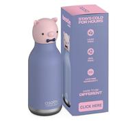 asobu Meilleure amie Piggy Bouteille pour Enfants en Acier Inoxydable Isolée avec Paille à Basculer Sans BPA 500 ml